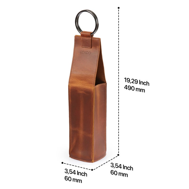 Londo Genuine Leather Wine Bottle Holder â€“ Stylish & Durable Wine Carrier for Travel, Picnics, and Gifting - Image 2